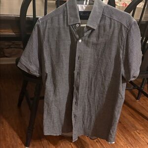 Robert Graham Black and White Short Sleeve Button-Up Shirt